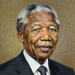 a portrait painting of Mandela by Mati Klarwein