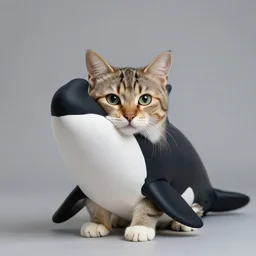 a feline killerwhale - cat - hybrid, animal photography