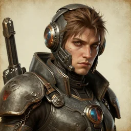pathfinder from apex legends character portrait, portrait, close up, concept art, intricate details, highly detailed, vintage sci - fi