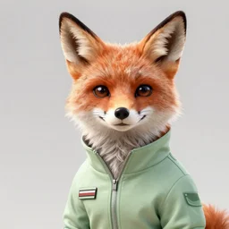 hyperdetailed anthropomorphic fox wearing a pale green jumpsuit, unreal engine, digital painting, sharp focus illustration, artstation hq. intricate, elegant, low angle medium shot, art by artgerm and magali villeneuve