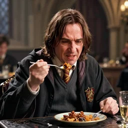 severus snape eating a hot and recoiling in disgust