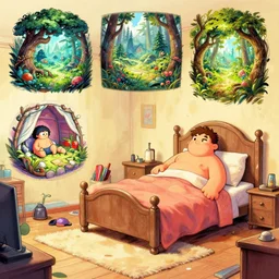 photo cartoon bd illustration comic manga painting of bedroom environement : 5 fantasy environement, digital painting : 1 fat brush concept sketch artist bd enki bilal : 1 0