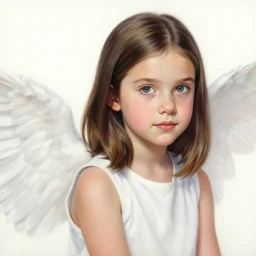 rei ayanami, realistic detailed painting of a 1 6 - year old girl who resembles millie bobby brown, as an angel with a golden halo wearing intricate, detailed art nouveau armor and silk, by alphonse mucha, ayami kojima amano, charlie bowater, karol bak, greg hildebrandt