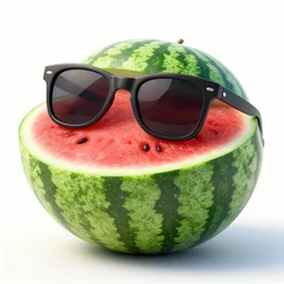 a watermelon with sunglasses