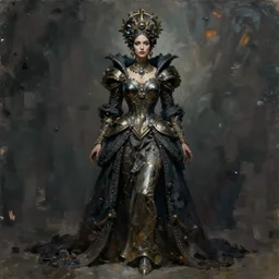 painting of a queen of modern culture full - body, highly detailed, dark fantasy, digital painting, artstation, concept art, illustration, art by gabriele dell otto, 8 k