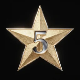 album cover art, Star with a number 5 in the middle!!!, high-class