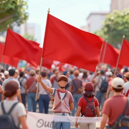 revolucao dos trabalhadores, bandeiras vermelhas, artstation