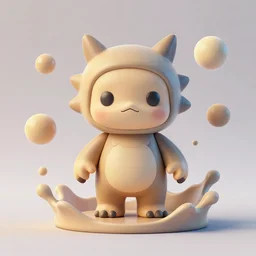 ebay product, beautiful cute, cute miniature resine action figure, High detail photography, 8K, 3d fractals, cute pictoplasma, one simple ceramic tintoy fury monster Figure sculpture, surrounded by splashes, 3d primitives, in a Studio hollow, by pixar, by jonathan ive, cgsociety, simulation