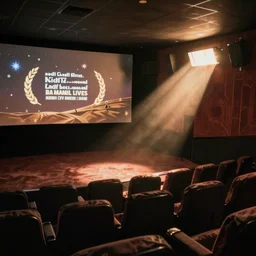 retro photo of the interior of a movie theater