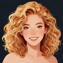 a realistic illustration portrait of a beautiful isabelledeltore with curly blonde and red hair, black eyeliner, trending on artstation, hyper - realistic lighting, intricate, ross tran