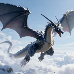 rayquaza the snake like dragon pokemon flying in the sky, regal, imposing, dark, winter, snow, beautiful, stunning, hd, illustration, epic, d & d, fantasy, intricate, elegant, highly detailed, wide angle, digital painting, artstation, concept art, smooth, sharp focus, illustration, wallpaper, art featured on artstation