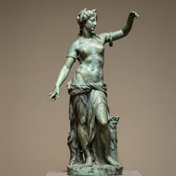 detailed photo of old bronze patina statue of most beautiful woman, full body view, various poses, photorealism, intricate detail, museum diffuse lighting
