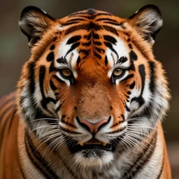 a close up of a tiger's face with orange hair, a character portrait by cyril rolando, featured on zbrush central, furry art, artstation hq, zbrush, artstation hd
