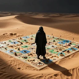 black robber in the desert of catan
