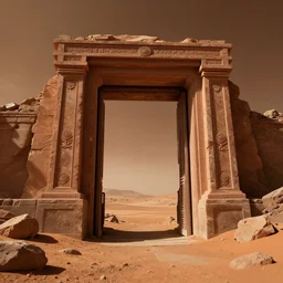 a portal gate in the ruins on mars leads to another dimension, portal, gate, dimension, in the 4 0 th millenia, arstation