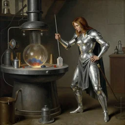 alchemy laboratory. by rembrant, battle angel alita, ralph mcquarrie, aluminum, 1 6 6 7