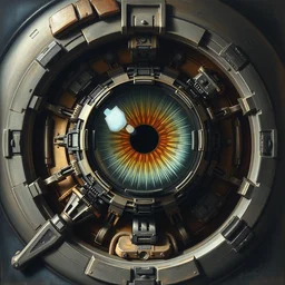 biomechanical eye, symmetrical, concept art, intricate detail, volumetric shadows and lighting, realistic oil painting by h. r giger,