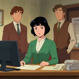 toph beifong in arcane as a secretary in the 1 9 7 0 s, by charles le and alexandre bourlet