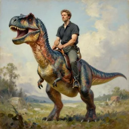 a portrait of sauli niinisto riding a velociraptor by john howe, highly detailed, painterly, oil painting, arstation, - w 5 1 2