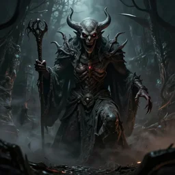 an ancient evil is summoned to destroy humanity, digital art, horror, high quality, high resolution
