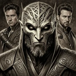 masterpiece mortal kombat, masterpiece by Edgar Maxence and Ross Tran and Michael Whelan and Caravaggio artistic, intricate drawing, realistic fantasy, extremely detailed and beautiful aesthetic celtic face, establishing shot, 8k resolution, dramatic lighting,