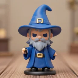 a wizard with a blue hat vinyl figure
