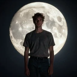 man standing in the moonlight, art by chris taylor
