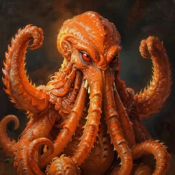 portrait of orange cthulhu by jim fitzpatrick