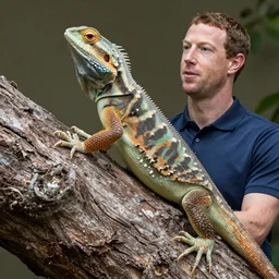 lizard mark zuckerberg transforming into a lizard
