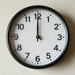 a clock shows midnight