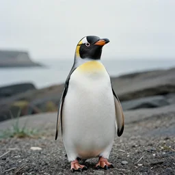 Still of a penguin in the new Wes Anderson movie, cinestill 800t