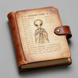 a holy book bound in leather written by aliens