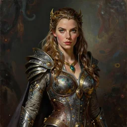 A fantasy comic book style portrait painting of, hybrid of Gal Gadot, Anya Taylor-Joy, as a Mystical Valkyrie, a beautiful female Reptilian warrior, Regal, Realistic, Refined, Detailed Digital Art, Josephine wall, Oil Painting, William-Adolphe Bouguereau, Art Frahm, Esao Andrews, Steampunk, Walt Disney (1937), Highly Detailed, Cinematic Lighting, Unreal Engine, 8k, HD