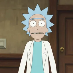 Candid portrait photograph of Rick Sanchez from Rick & Morty, taken by Annie Leibovitz