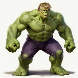 Digital painting of Donald Trump as The Hulk, from The Avengers (2012)