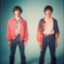 contemporary tech fashion, colorful photo, very faded, grainy, very blurry, expired film, symmetrical