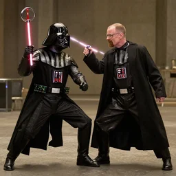 darth vader fighting with walter white