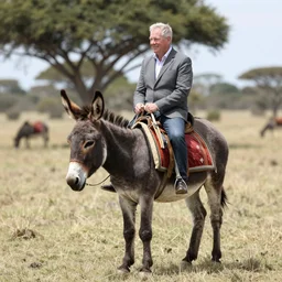scott morrison riding on a donkey
