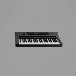 3 d render matte black electronic melodica musical instrument, centered on studio gray background, all black design by james dyson, jonathan ive, braun design, black keys, fluid design, octane engine render, detailed product concept octane engine render