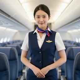 kanazawa dressed as a flight attendant