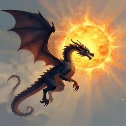 a dragon transporting the sun, 8 k, digital art, modernism, fantasy art, trending on artstation, ultra detailed