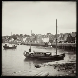 daguerreotype of Wick harbour in the 19th century