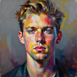 beautiful painting of doutzen kroes, contemporary, colorful acrylic, airbrush painting, realistic portrait by kehinde wiley and archan nair [ hyperrealism ]!!!!!!!