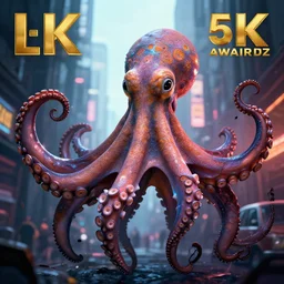 macaw octopus hybrid, hyperrealistic portrait, bladerunner street, fantasy art, photo realistic, dynamic lighting, artstation, poster, volumetric lighting, very detailed face, intricate complexity, rule of thirds, 8 k, award winning