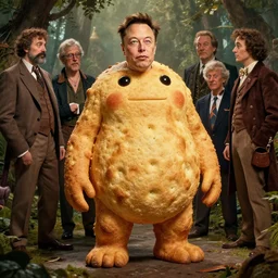 elon musk as a rusk biscuit creature hybrid, gorgeous lighting by weta studio, mucha, bautista and norman rockwell and greg rutkowski and tom bagshaw and james gurney and lucasfilm