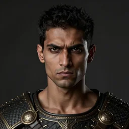 portrait of a slender indian man with angry face. renaissance era. Redguard. Skyrim. Epic fantasy. hyperrealism. symetric face cinematic top lighting, insanely detailed and intricate, face by wlop, Frank frazeta, Lucas Graciano Boris Vallejo. Character Art. High Fantasy. golden ratio, symmetric matte painting, cinematic, trending on artstation, deviantart and cgsociety, 8k, high resolution