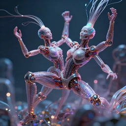 optical fiber organic cyborg in ecstasy, climax, photorealistic, concept art