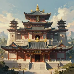 taoist architecture and symbols by greg rutkowski, trending on artstation, favorites on deviantart, high quality art. artwork masterpieces, award winning