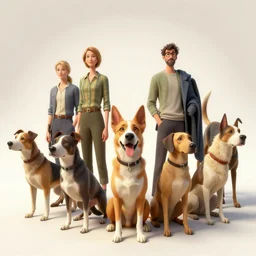 sci fi dog realistic characters, Moebius, Greg Rutkowski, Zabrocki, Karlkka, Jayison Devadas, trending on Artstation, 8K, ultra wide angle, pincushion lens effect