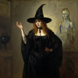 witch paying for her sins, victorian painting, by edward hopper, by picasso, by jean honore fragonard, by simon stalenhag